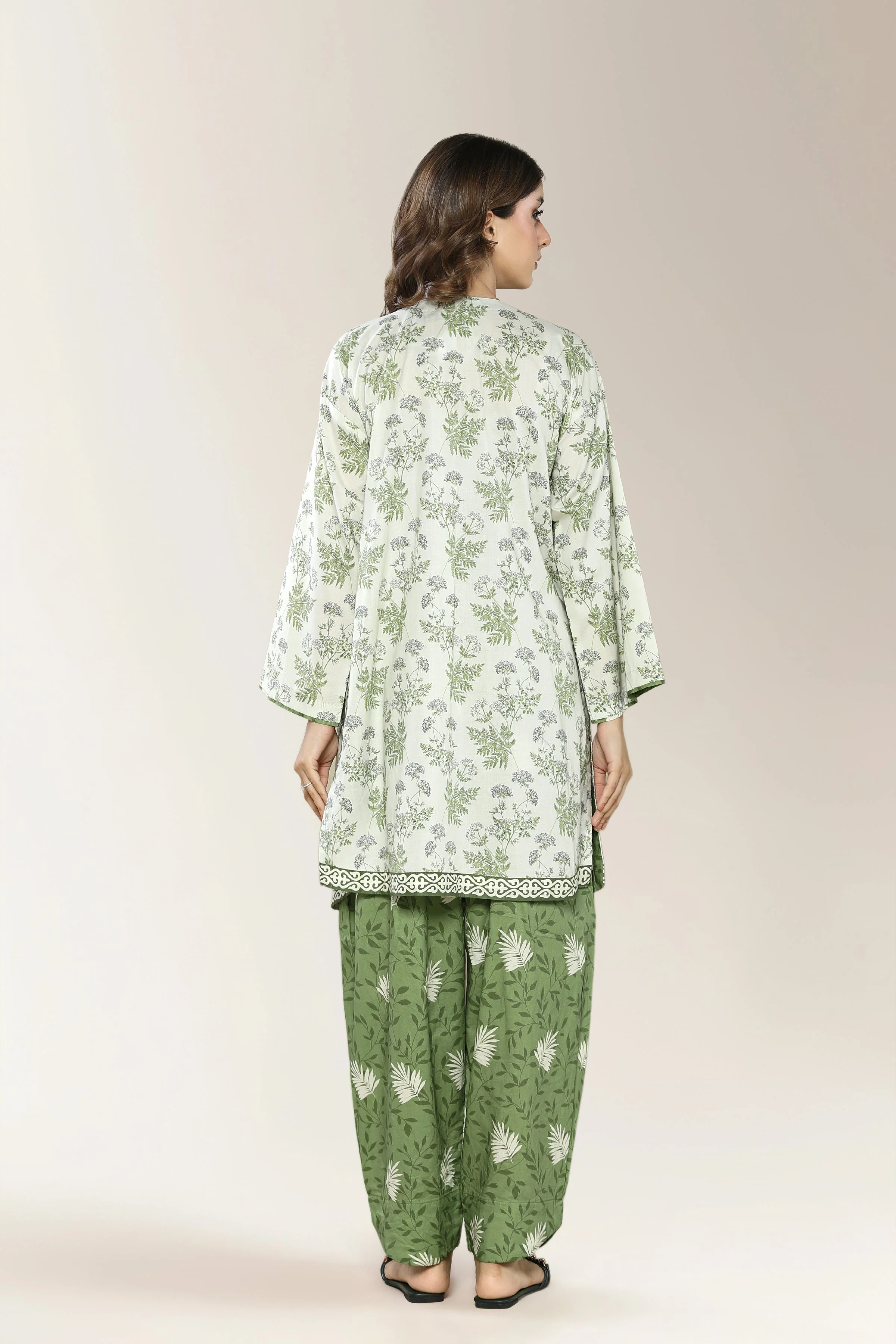 Printed Cambric Olive 2PC - Image 3