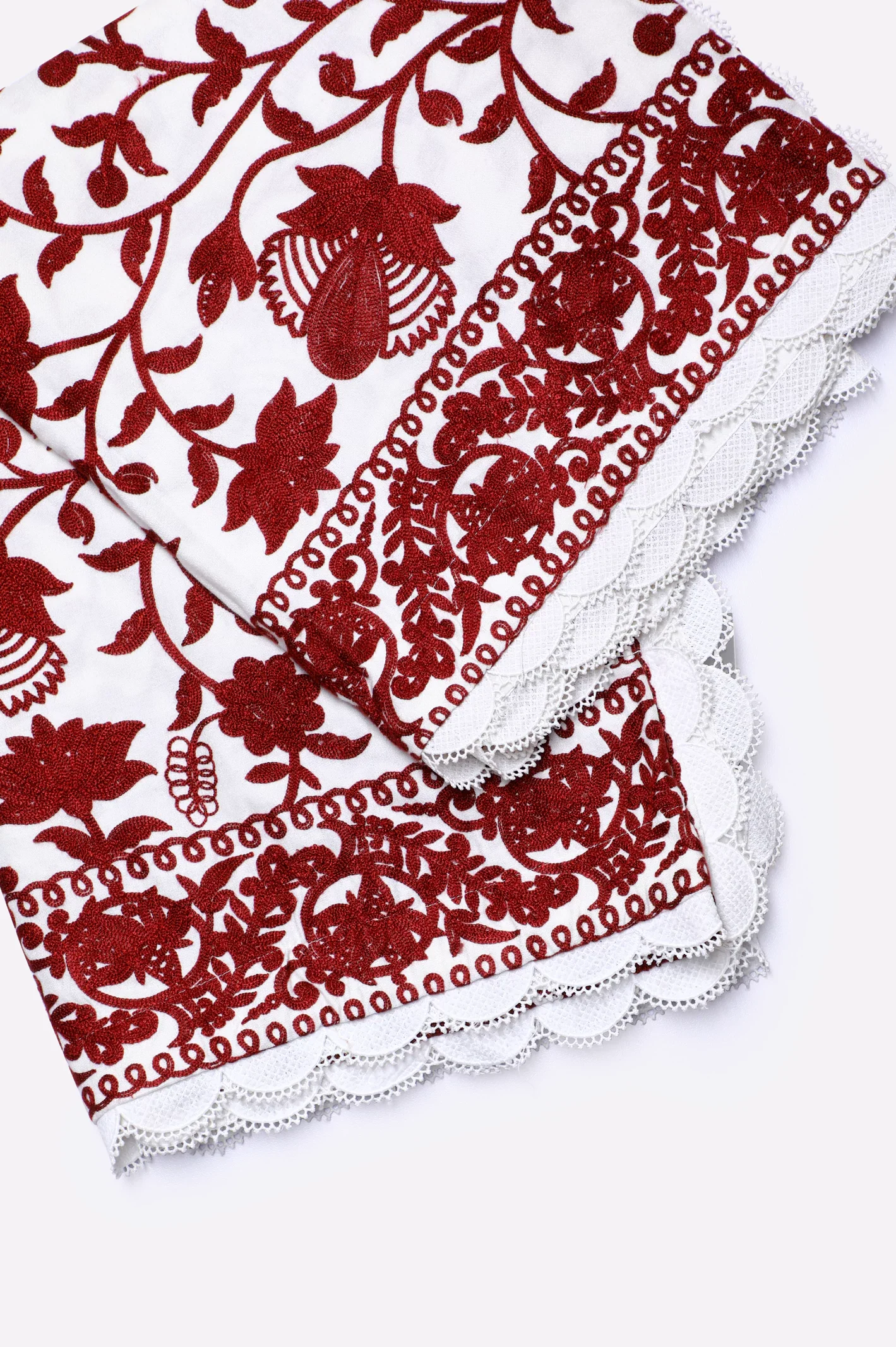 White Embroidered Shawl - Image 2