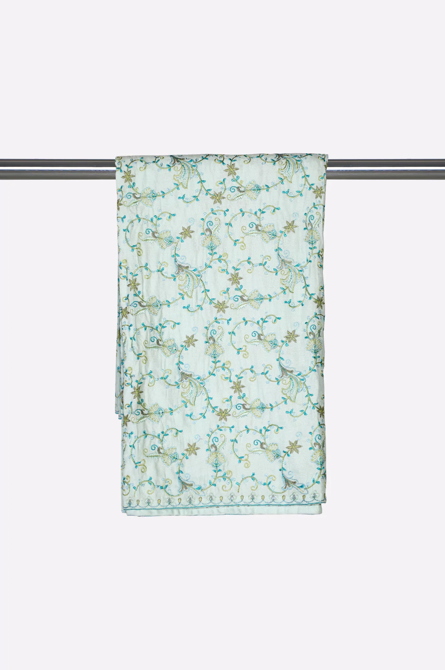Turquoise Embroidered Shawl
