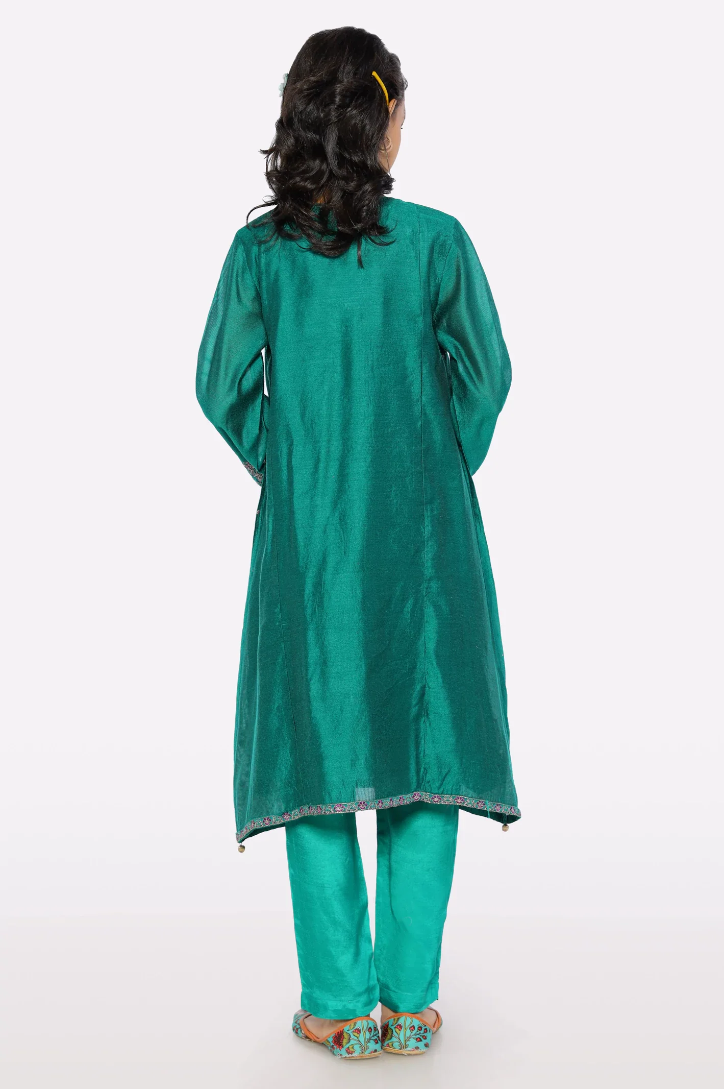Green Embroidered Teens 2PC - Image 3