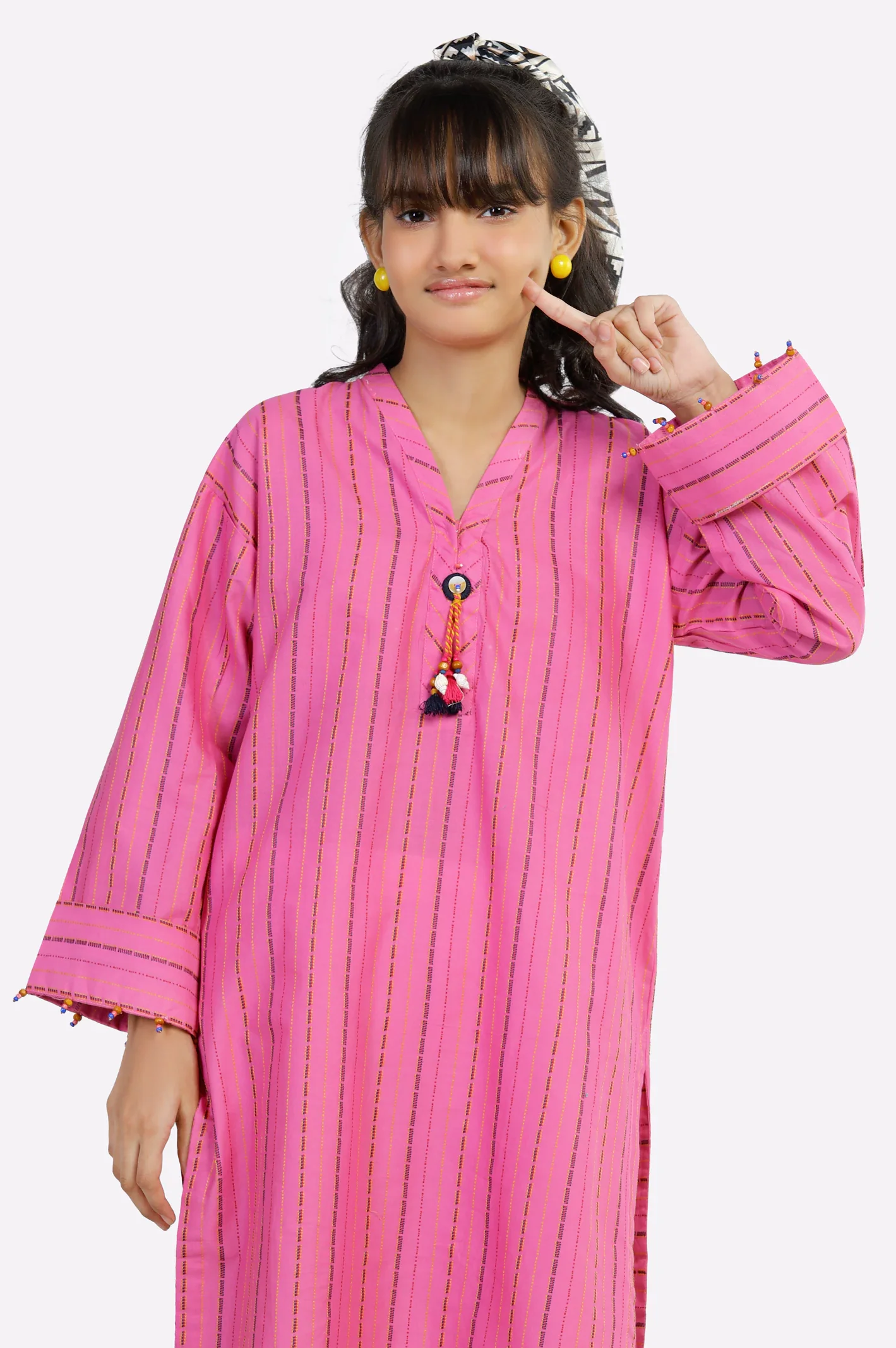 Pink Stylised Teens Kurti - Image 2