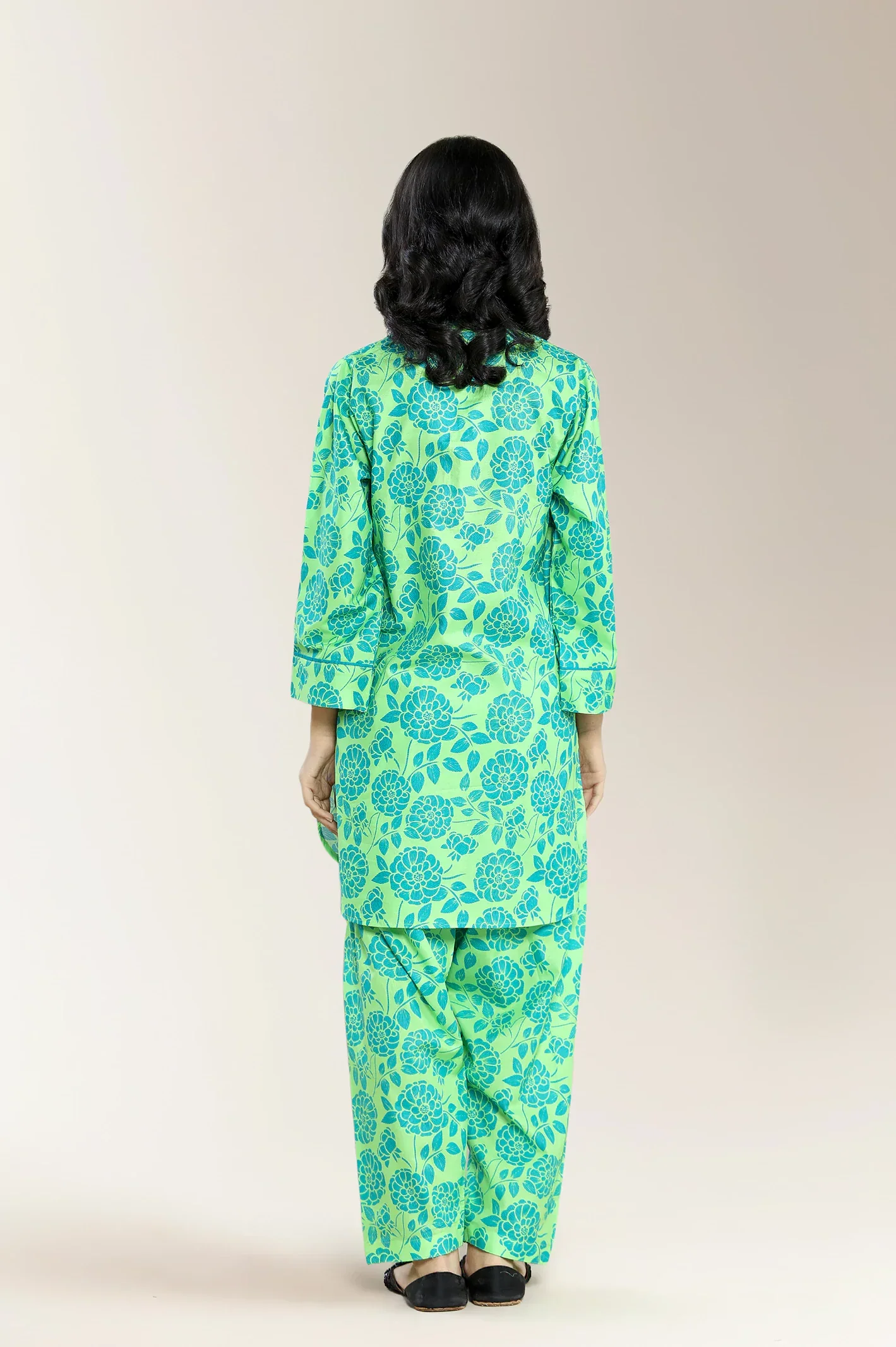 Printed Cambric Green Teens 2PC - Image 2