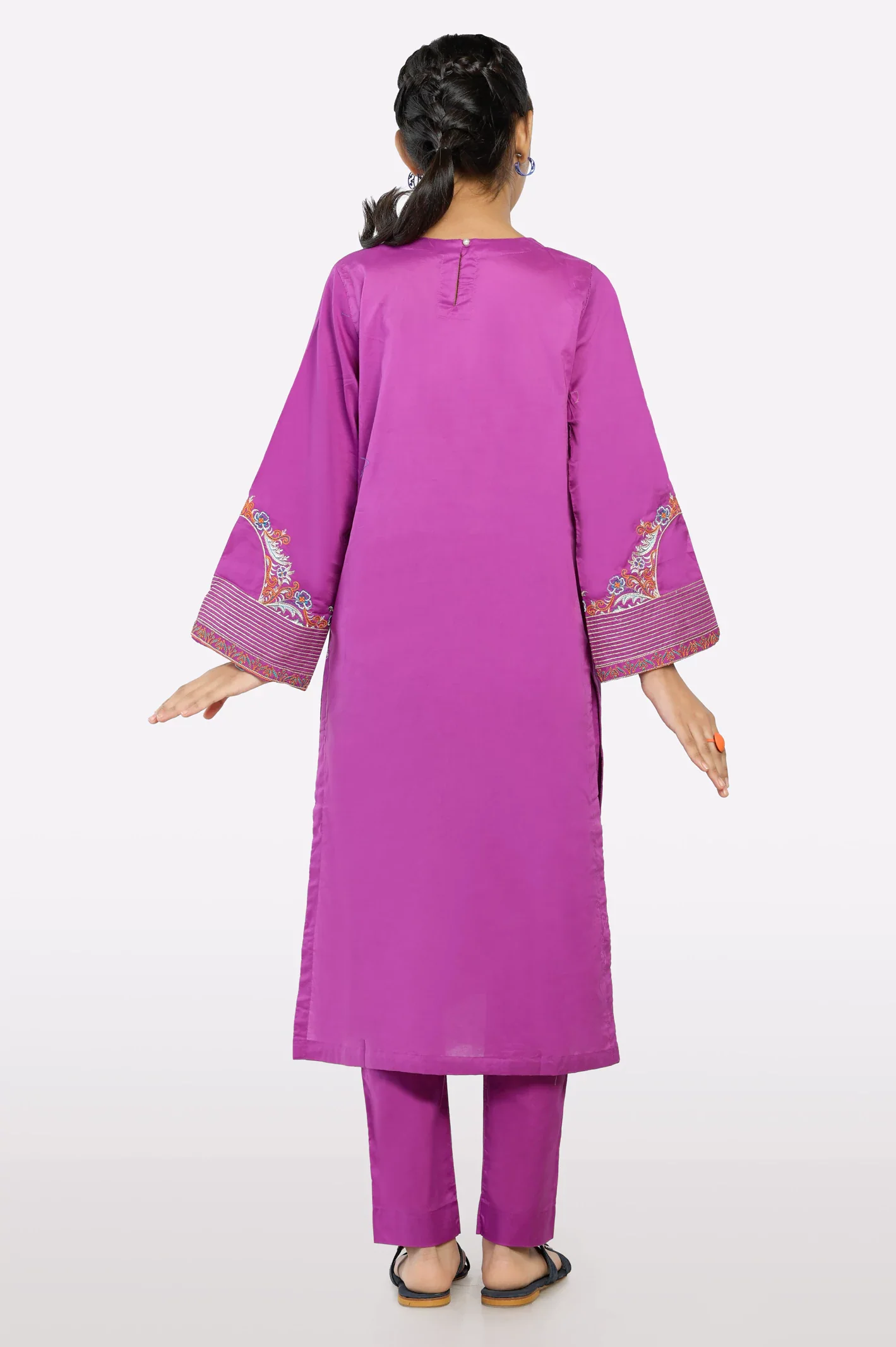 Purple Embroidered Teens 2PC - Image 3