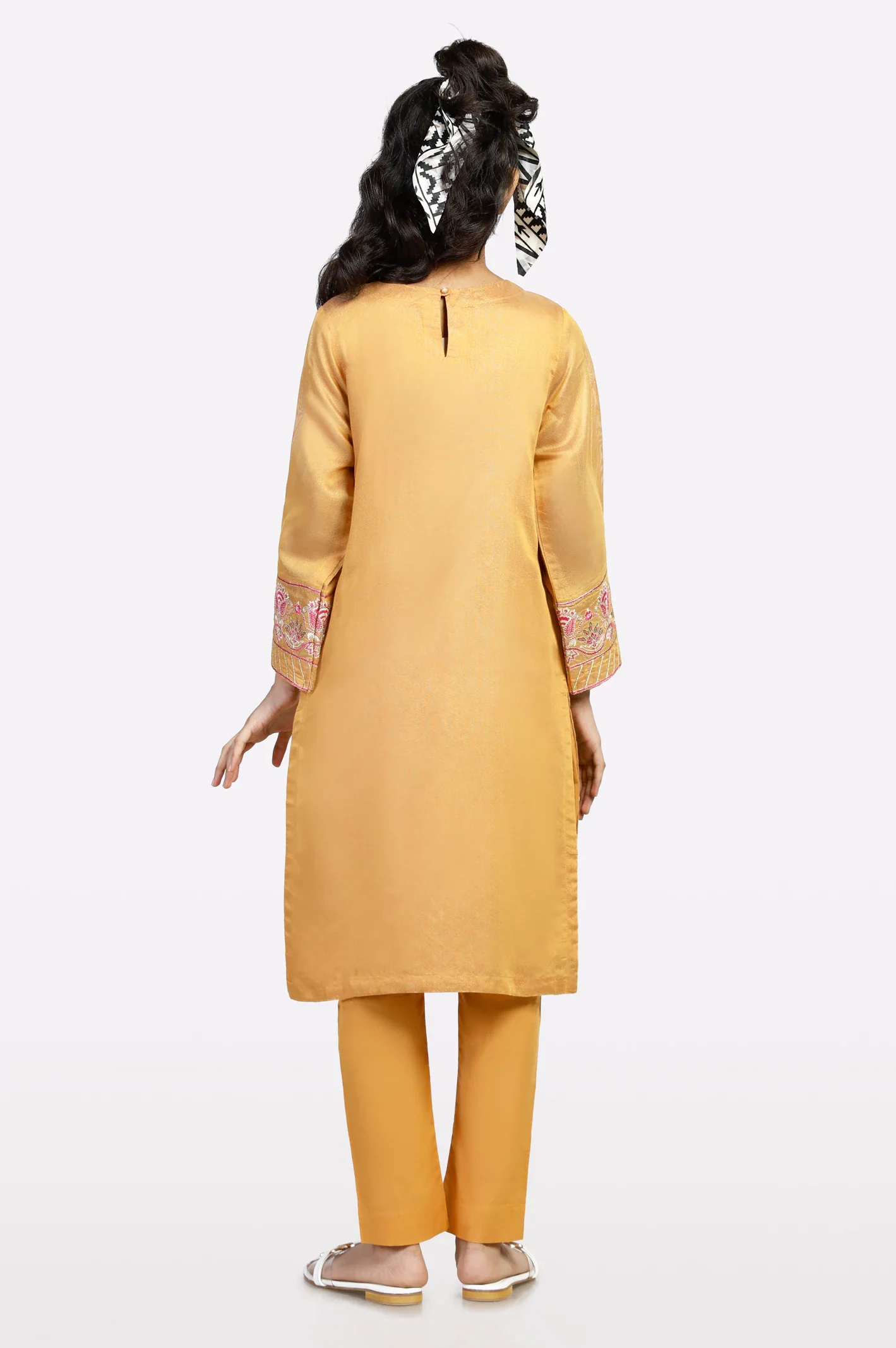 Mustard Embroidered Teens 2PC - Image 3