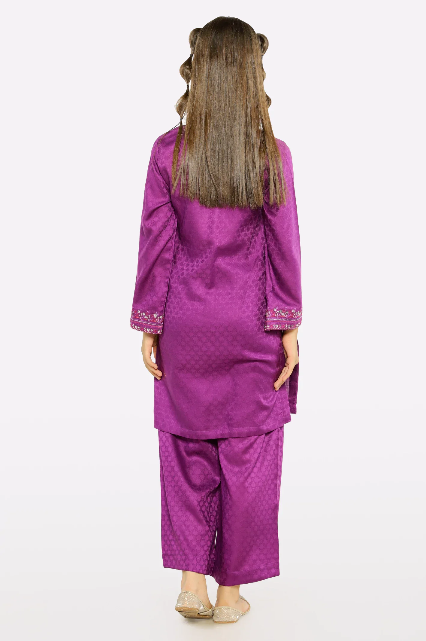 Purple Embroidered Teens 2PC - Image 2