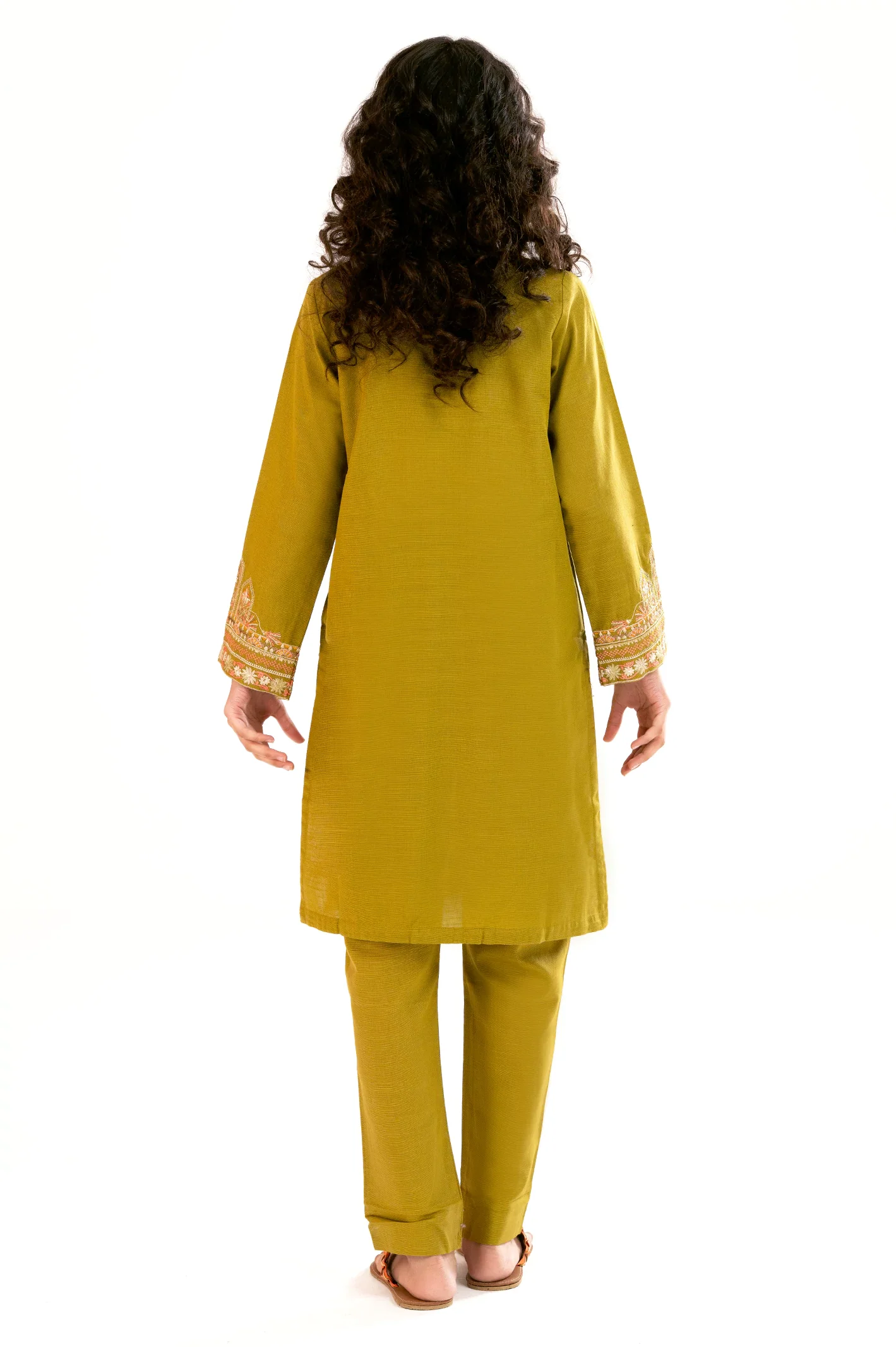 Olive Embroidered Teens 2PC - Image 4