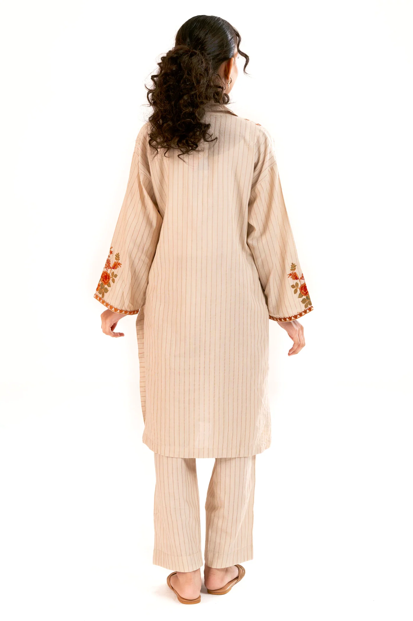 Beige Embroidered Teens 2PC - Image 4