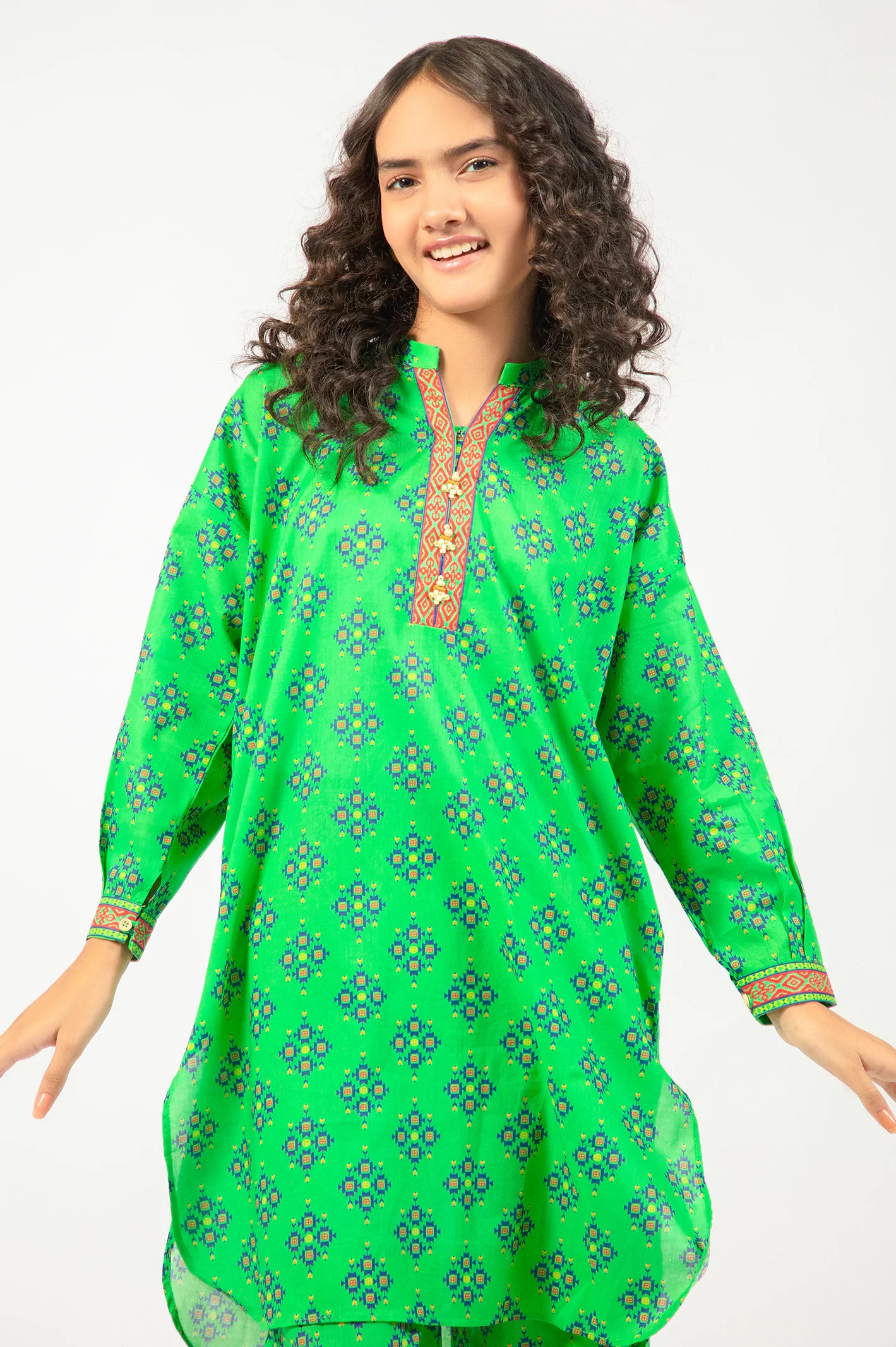 Parrot Green Printed Teens 2PC - Image 3