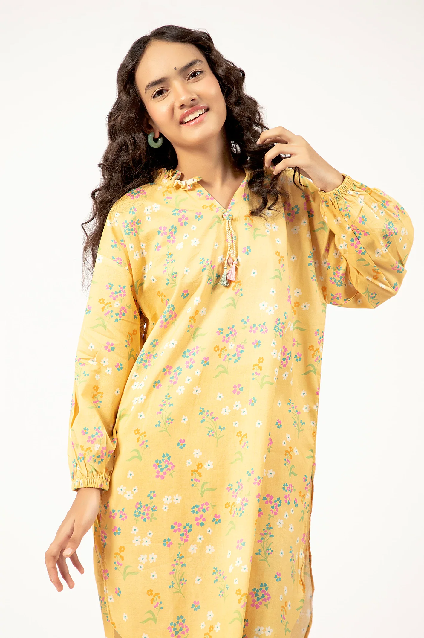 Yellow Printed Teens 2PC - Image 2