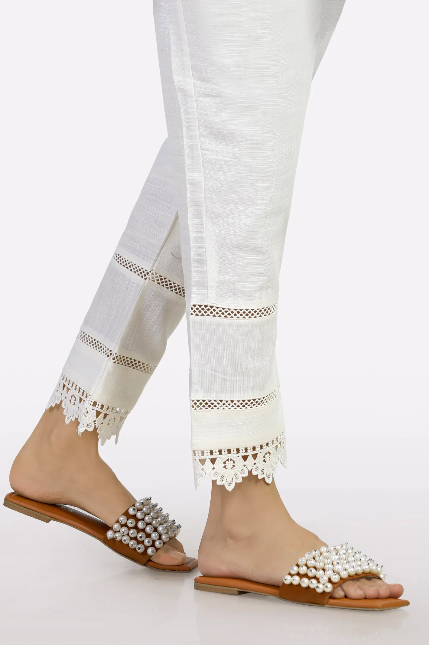 Light Beige Lace Trouser - Image 2