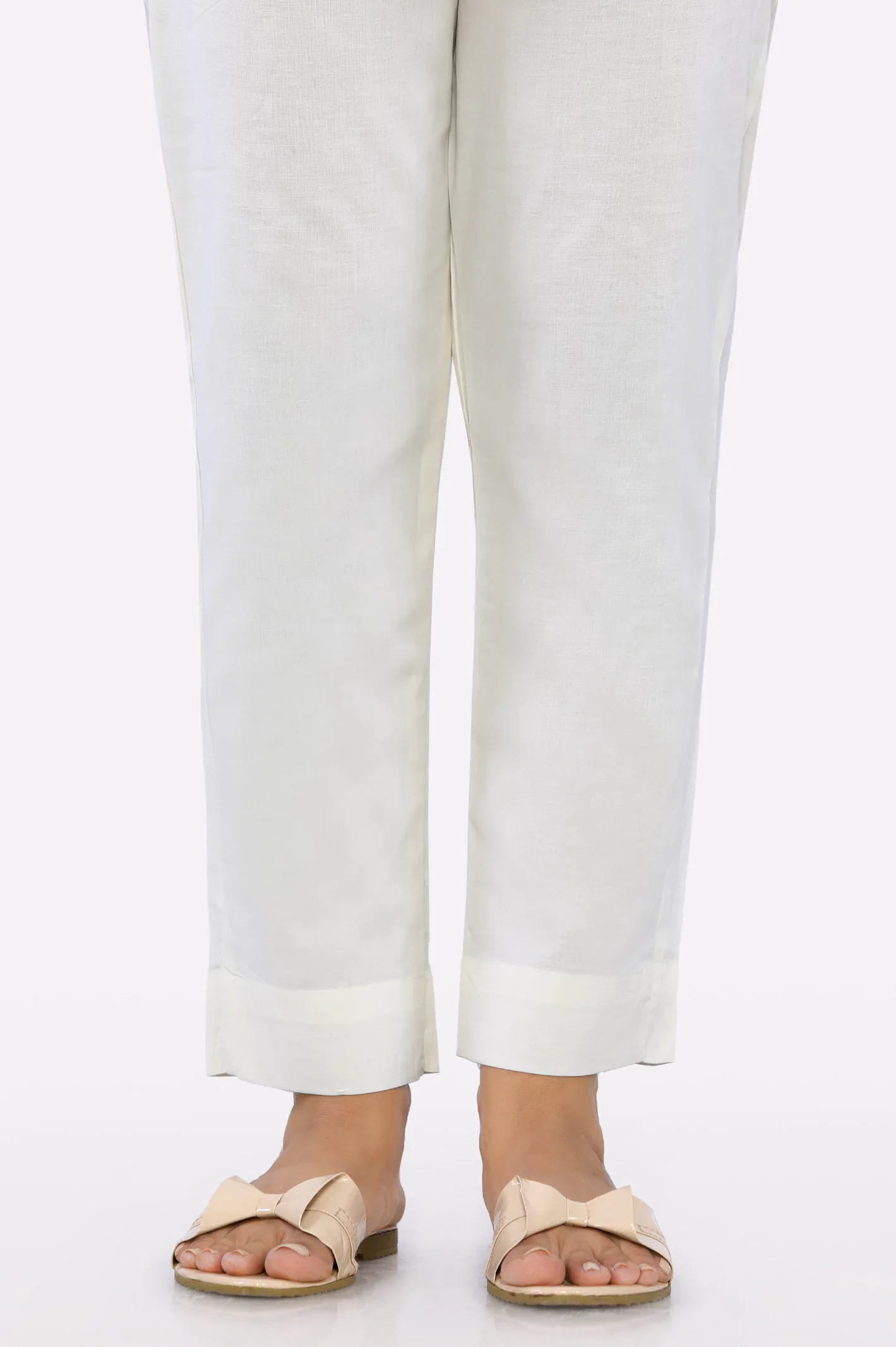 Cream Plain Trouser