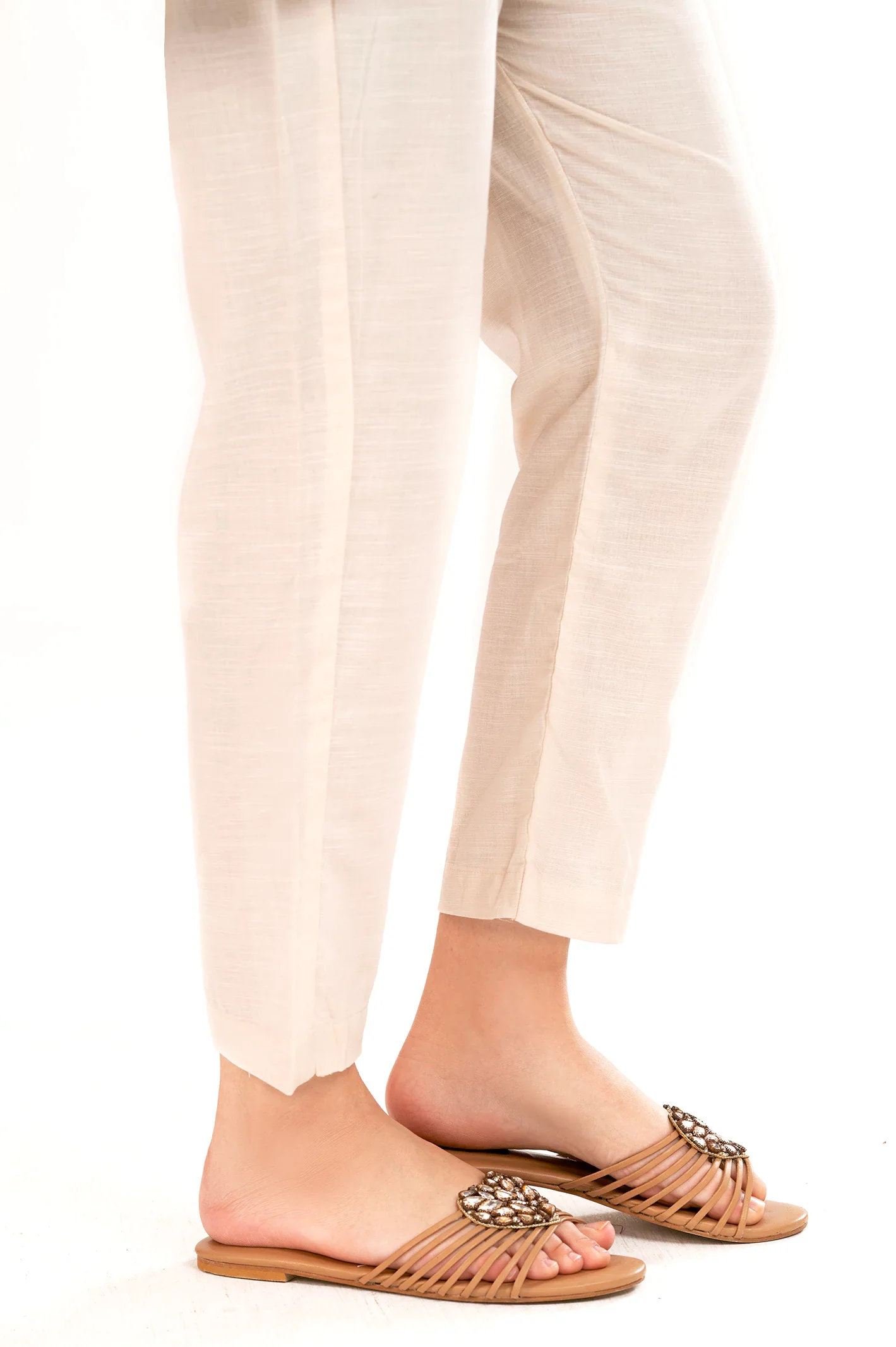 Cream Plain Trouser - Image 2