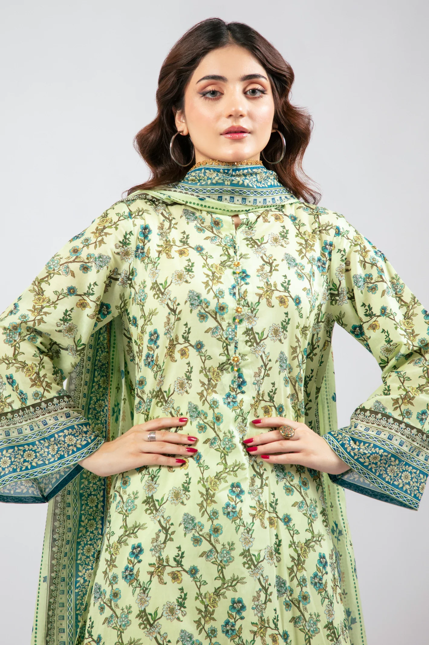 Mint Printed 3PC Unstitched - Image 3