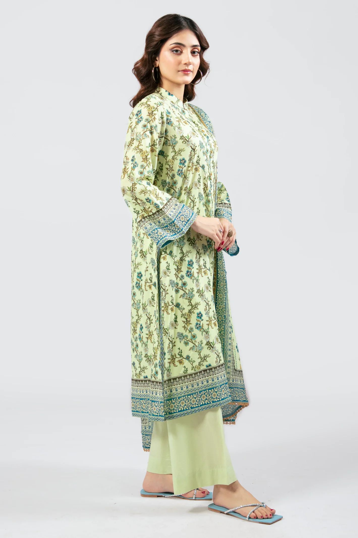Mint Printed 3PC Unstitched - Image 4