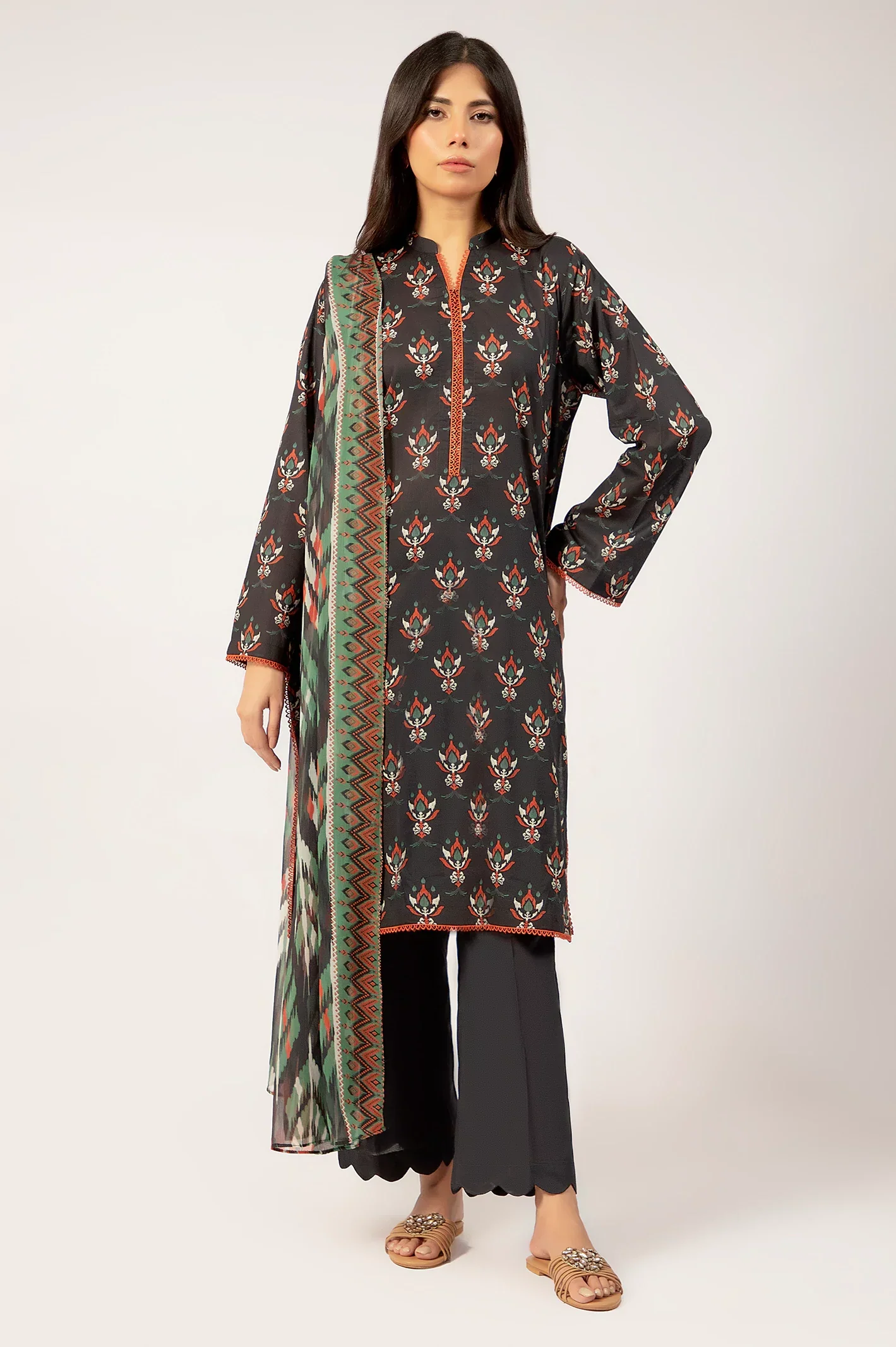Black Printed 3PC Unstitched