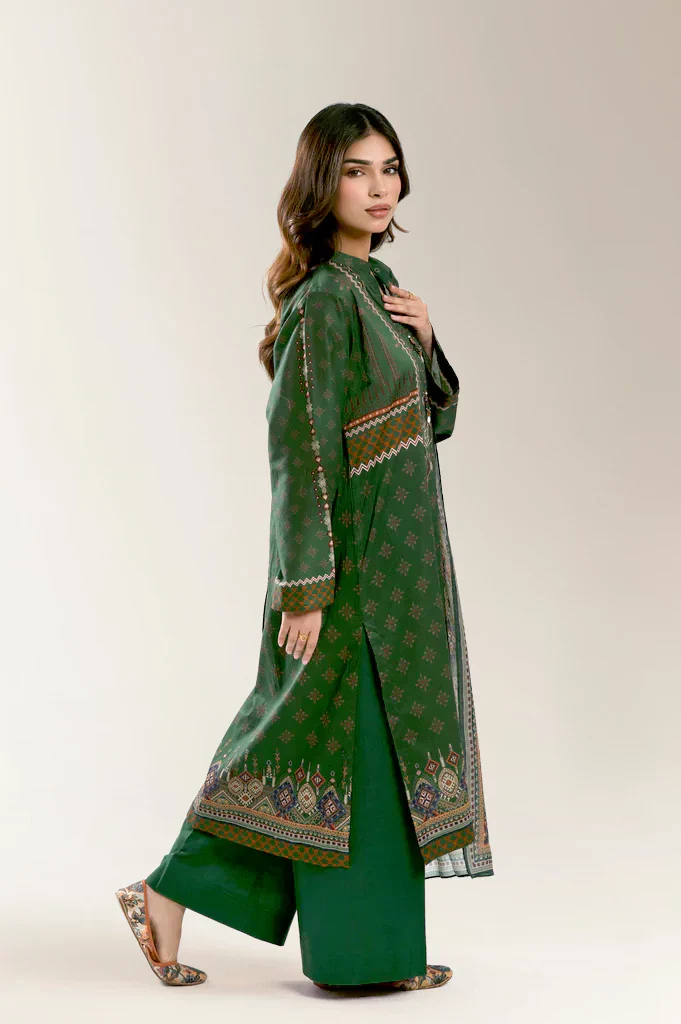 Printed Lawn Green Unstitched 3Pc - Image 4