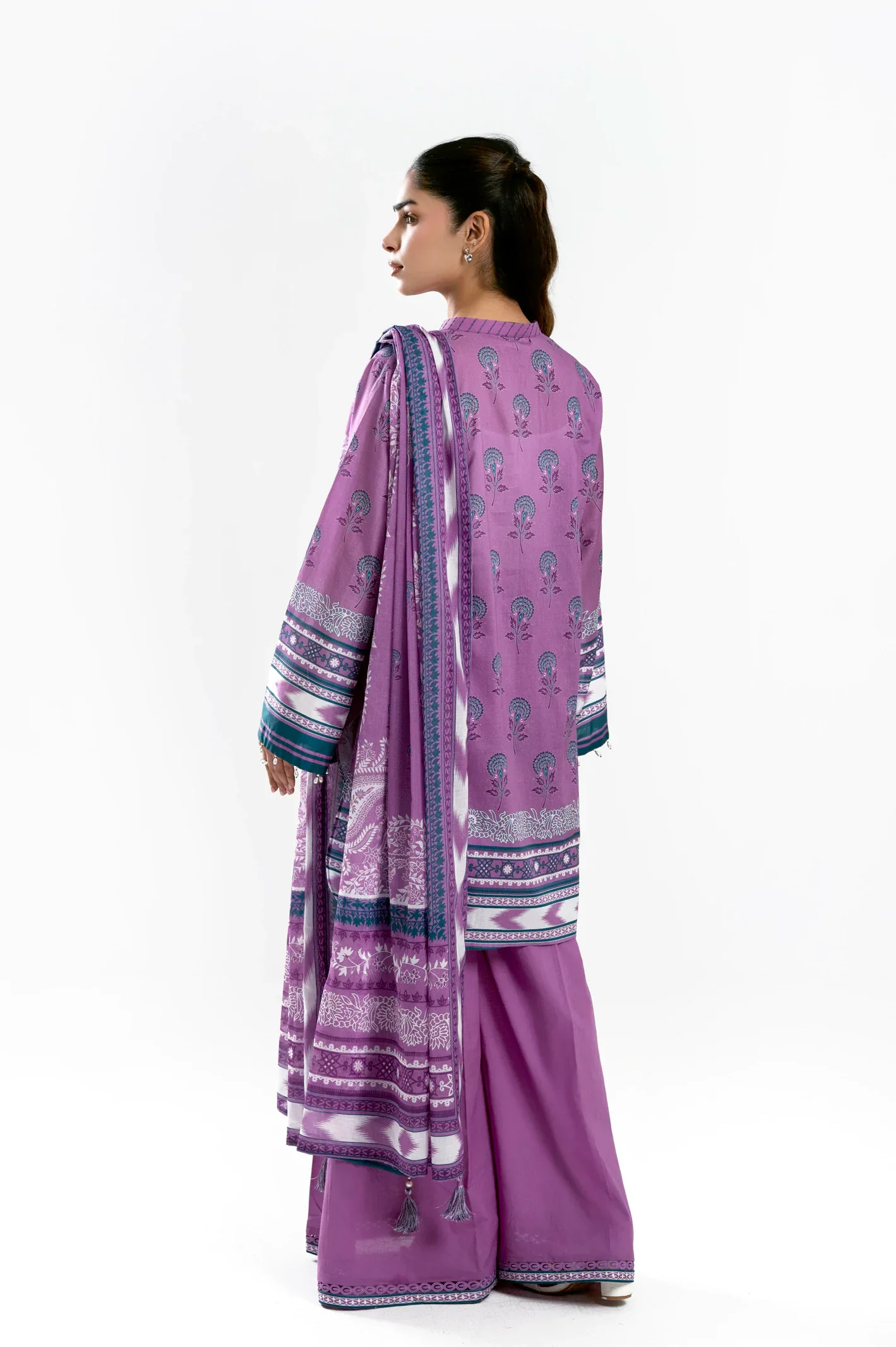 Printed Lawn-Lilac Unstitched 3PC - Image 7