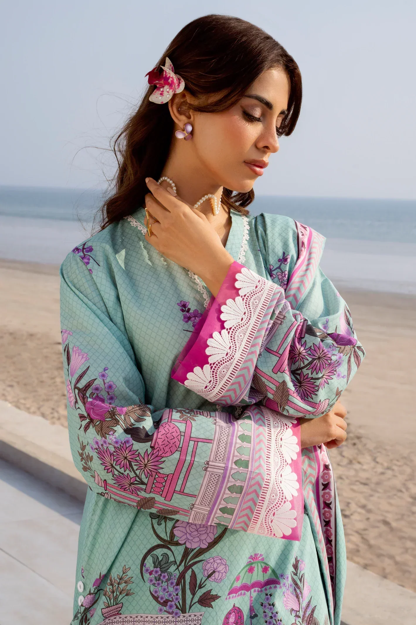 Printed Lawn-Mint Unstitched 3PC - Image 6
