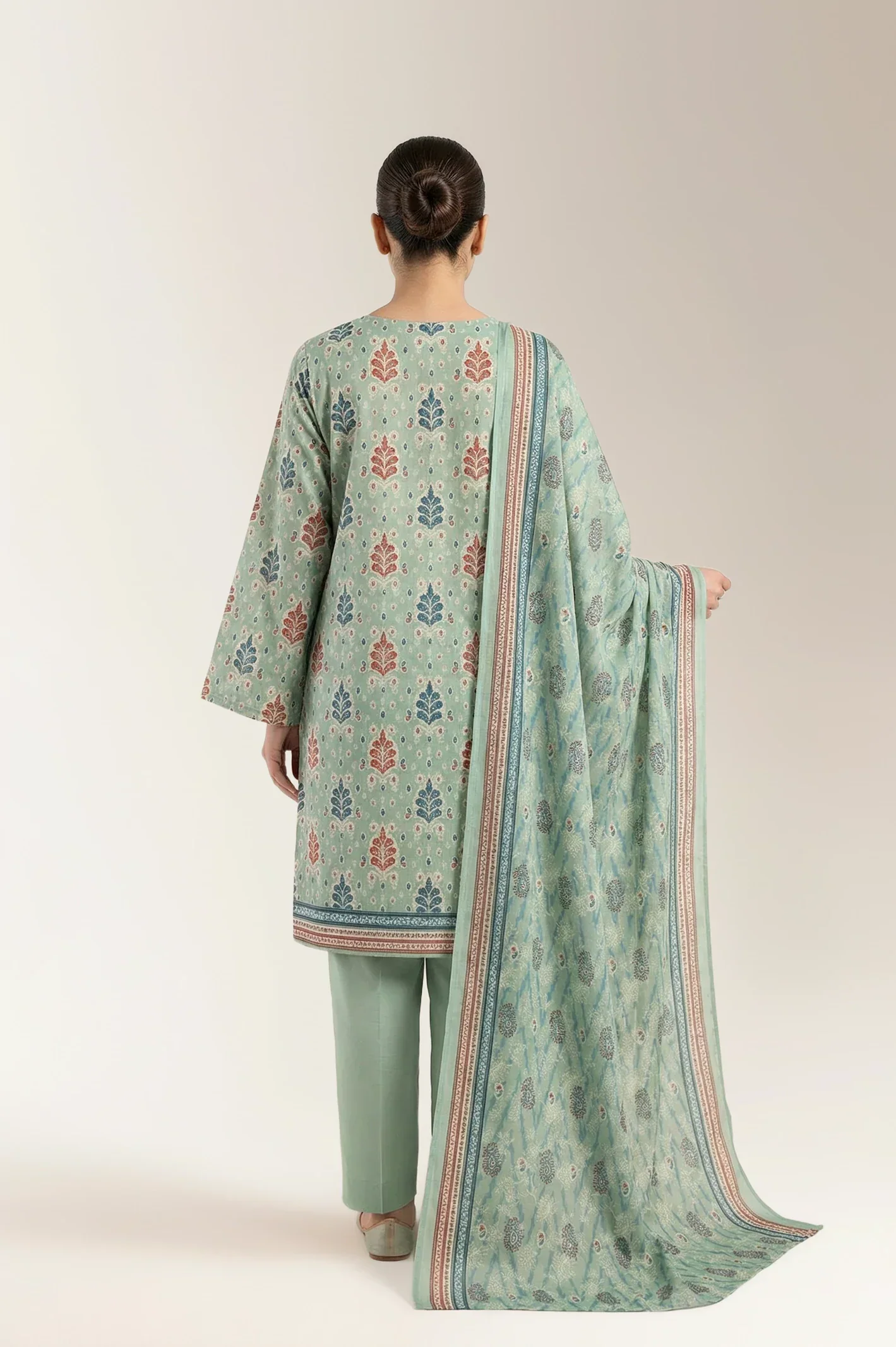 Printed Lawn-Mint Unstitched 3PC - Image 2