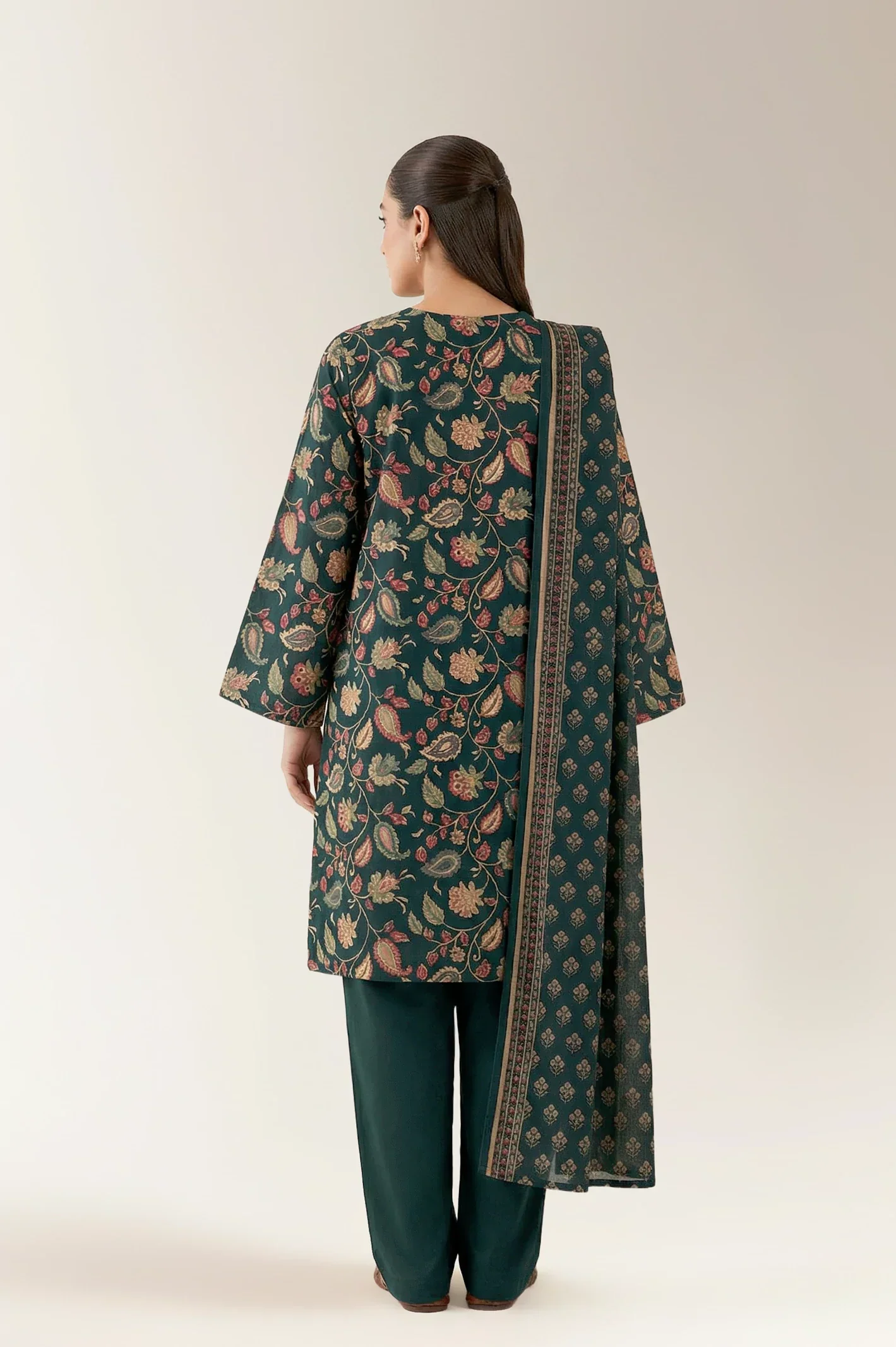 Printed Lawn-Blue Unstitched 3PC - Image 2