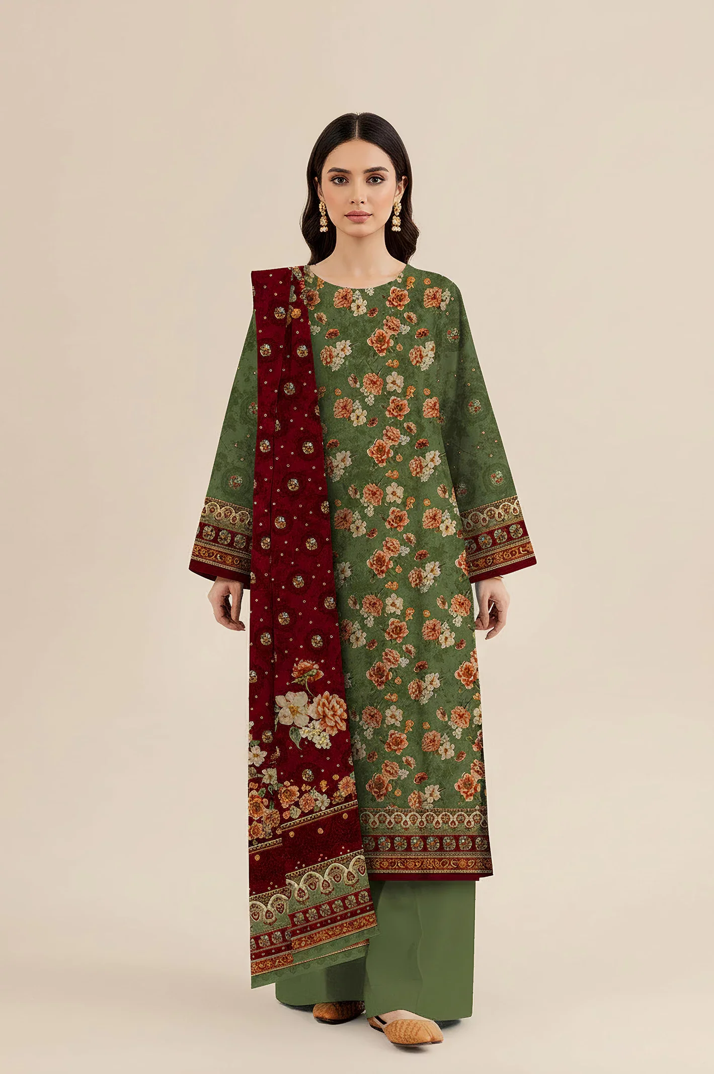Printed Unstitched 3PC