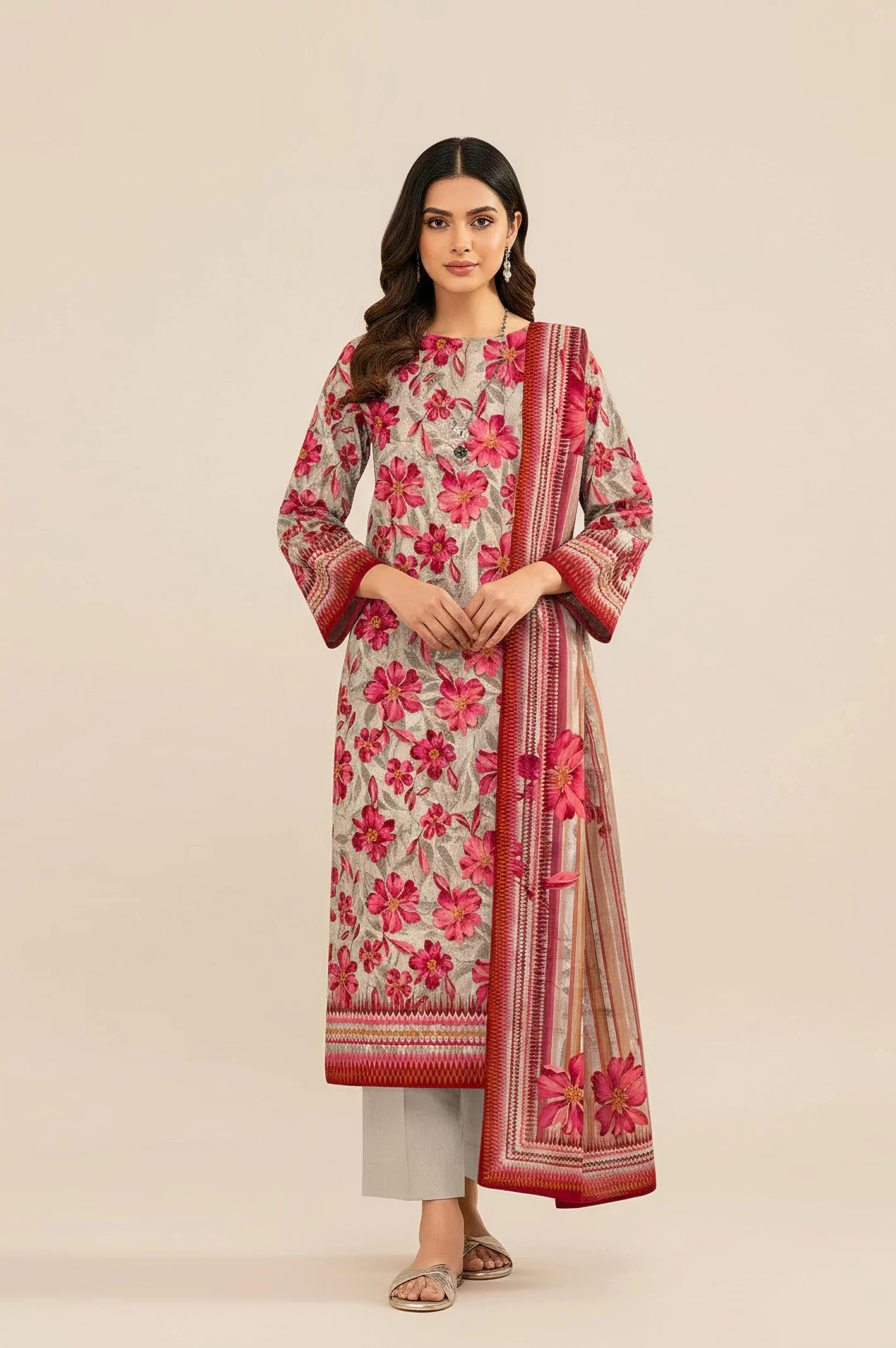 Printed Unstitched 3PC