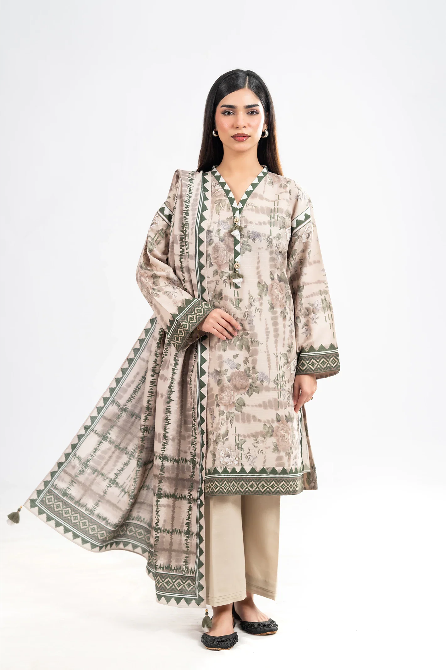 Printed Unstitched 3PC